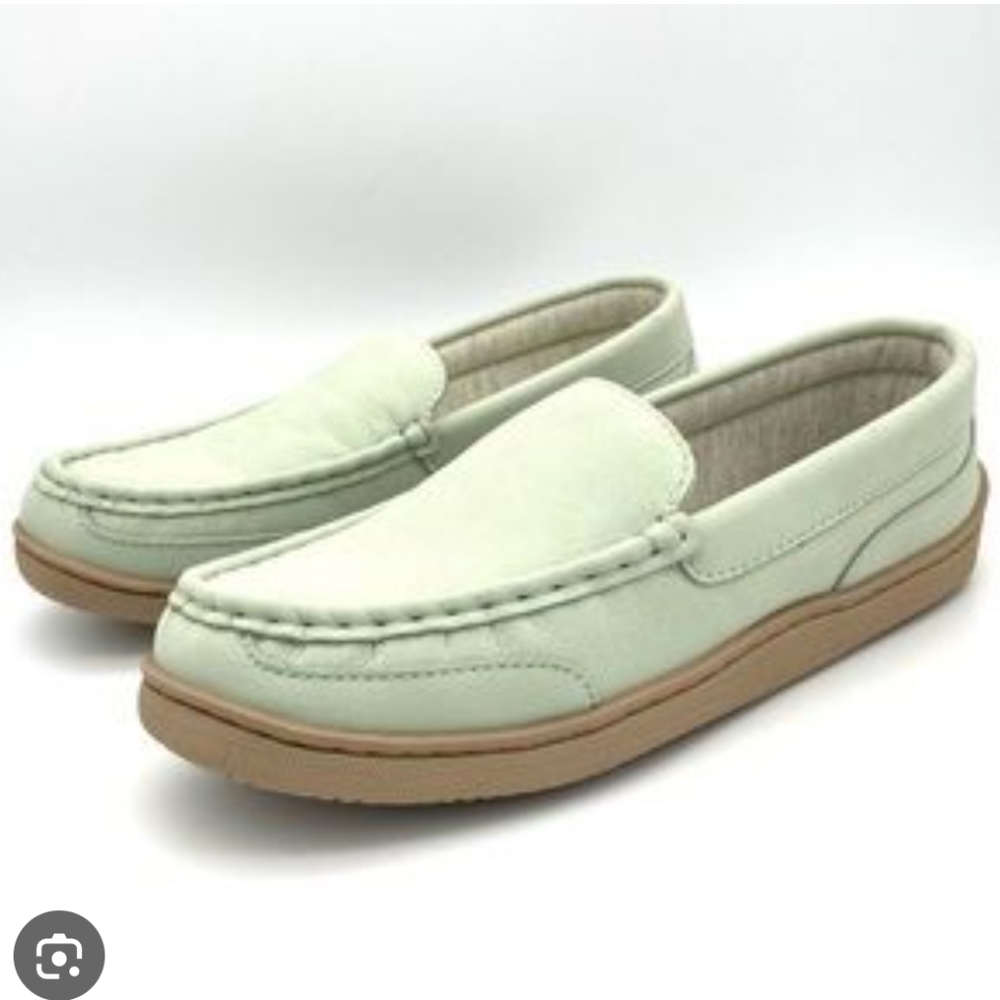 My Slippers My Pillow Moccasin Slippers Slip On Shoes Green Women 10 leather